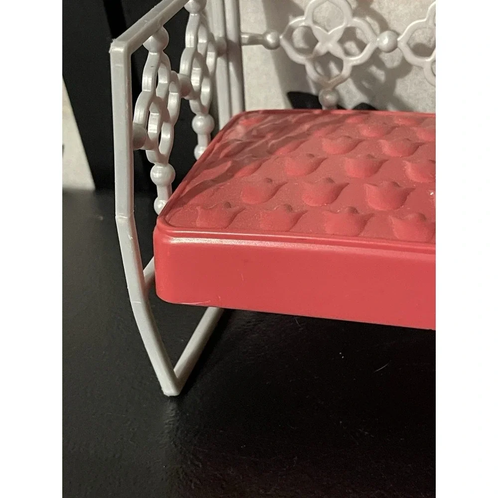 Barbie Doll House Daybed 2014 Pink Silver Couch Sofa Furniture Glam